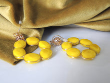 Circle Yellow Hanging earrings