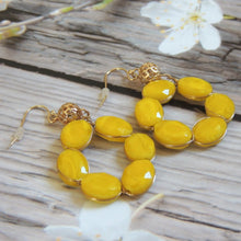 Circle Yellow Hanging earrings