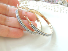 Blue Beads Hoop Earrings