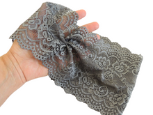 Grey Stretchy Lace Headband