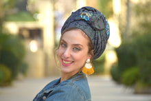 Denim Flower Flow Headscarf