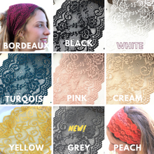 Grey Stretchy Lace Headband
