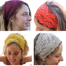 Grey Stretchy Lace Headband
