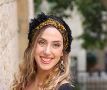 Black Yellow Ruffle Bandana