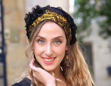 Black Yellow Ruffle Bandana