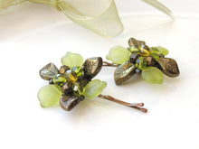 Green Flower Hair Pin