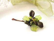 Green Flower Hair Pin