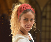 Dark Red Stretchy Lace Headband
