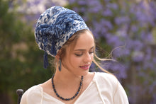 Soft Blue White Headscarf