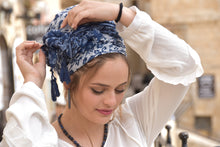 Soft Blue White Headscarf