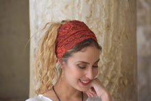 Dark Red Stretchy Lace Headband