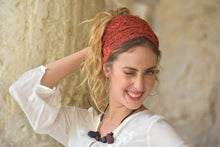 Dark Red Stretchy Lace Headband