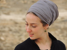 Grey Stretched Satin Turban Sinar