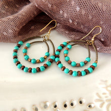 Vintage Turquoise Brown Beads