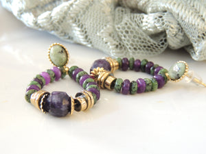 Old Purple and Green Vintage Stones