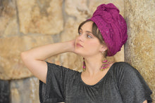 Magenta Embroidered Headscarf