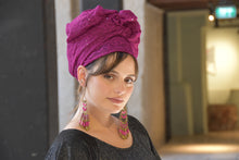 Magenta Embroidered Headscarf