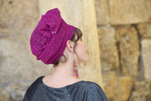 Magenta Embroidered Headscarf