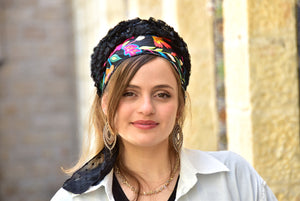 ADORA Black Floral Headband