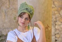 Emerald Green Embroidered Headscarf