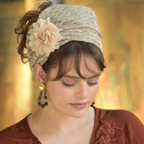 Vanilla Stunning Lace Flower Headband