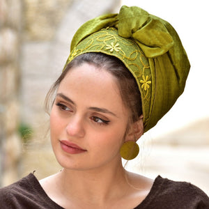 Sara Attali Headscarf TICHEL, Hair Snood, Head Scarf, Head Covering, Jewish  headcovering, Scarf, One Size Ebony and Ivory