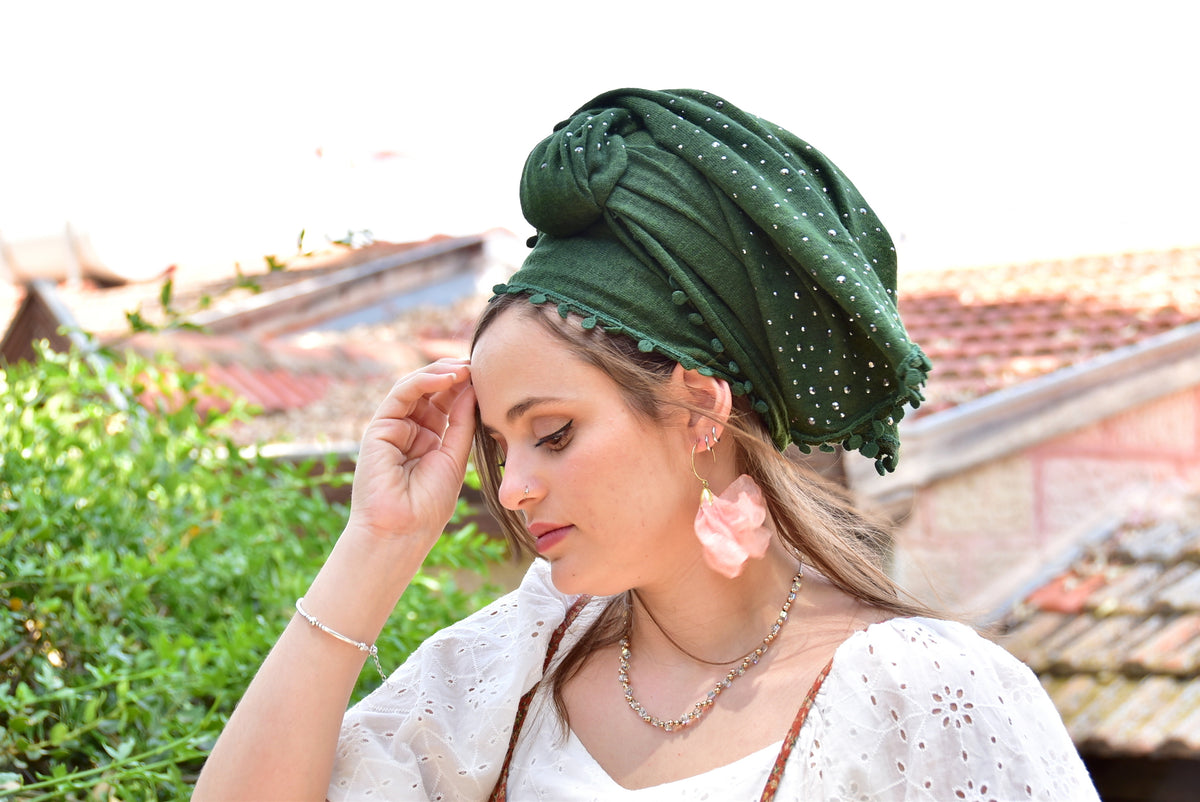 Lovely Green Jersey Headscarf – Sara Attali Design