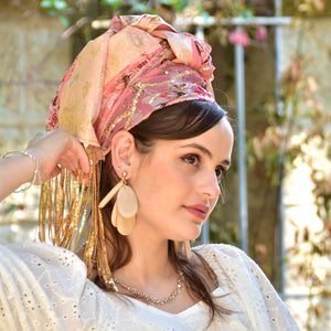 Sara Attali Headscarf TICHEL, Hair Snood, Head Scarf, Head Covering, Jewish  headcovering, Scarf, One Size Ebony and Ivory