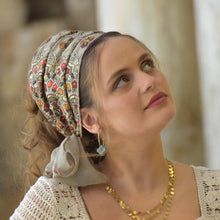 Khaki and Gold Colorful Original One Tie Headband Sara Attali