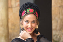Eye-Catching Black Embellished Headscarf