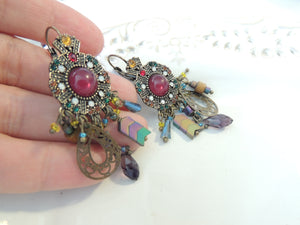 Stunning Purple Dangle Earrings