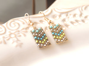 Lovely Rectangle Dangle Earrings