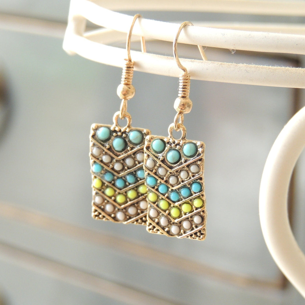 Lovely Rectangle Dangle Earrings