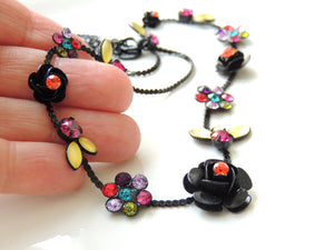 Amazing Shiny Black & Colorful Necklace