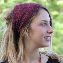 Bordeaux Stretchy Lace Headband