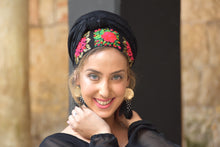 Eye-Catching Black Embellished Headscarf