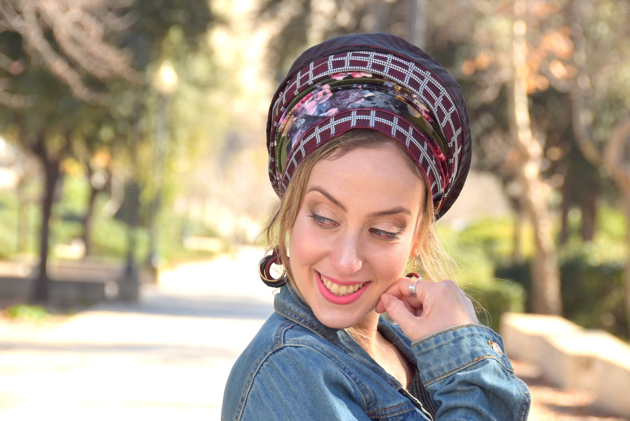BURGUNDY CROWN Headscarf – Sara Attali Design