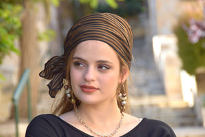 Golden Brown Stripes Headband