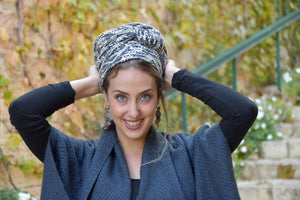 Ebony and Ivory Headscarf