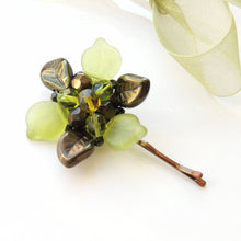 Green Flower Hair Pin