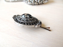 Silver Black Hair Pin