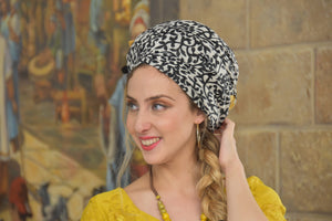 Soft Black Yellow Headscarf