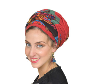 Soft Colorful Red Headscarf