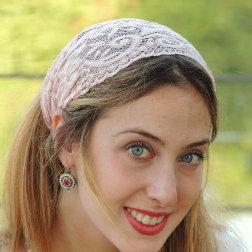 Pink Stretchy Lace Headband