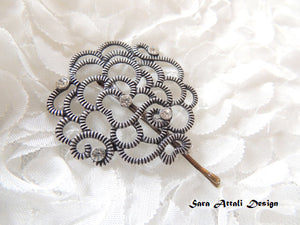 Decorated Silver Hair Pin
