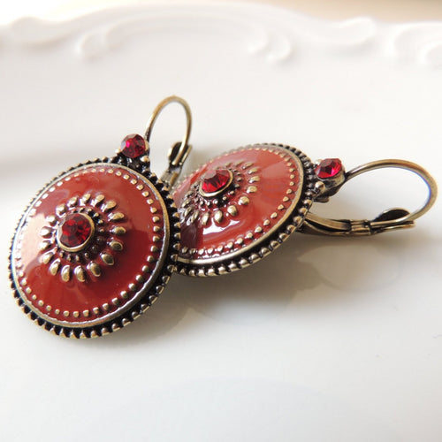 Antique Red Earrings